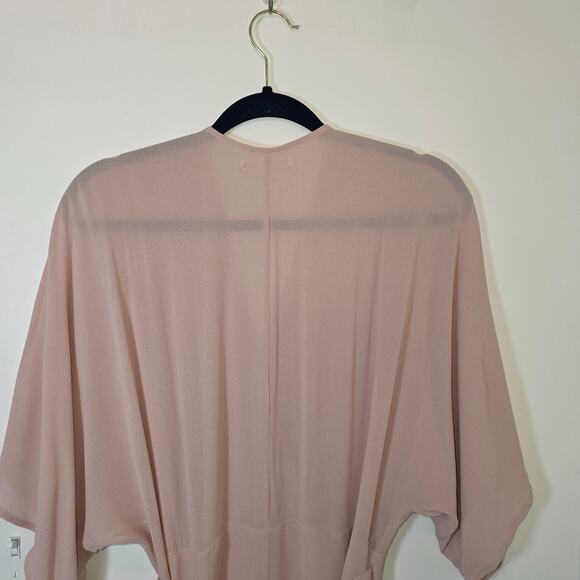 REFORMATION Winslow Wrap Maxi Dress Champagne Blush Tie Back Flowy Sz XL - Picture 9 of 13